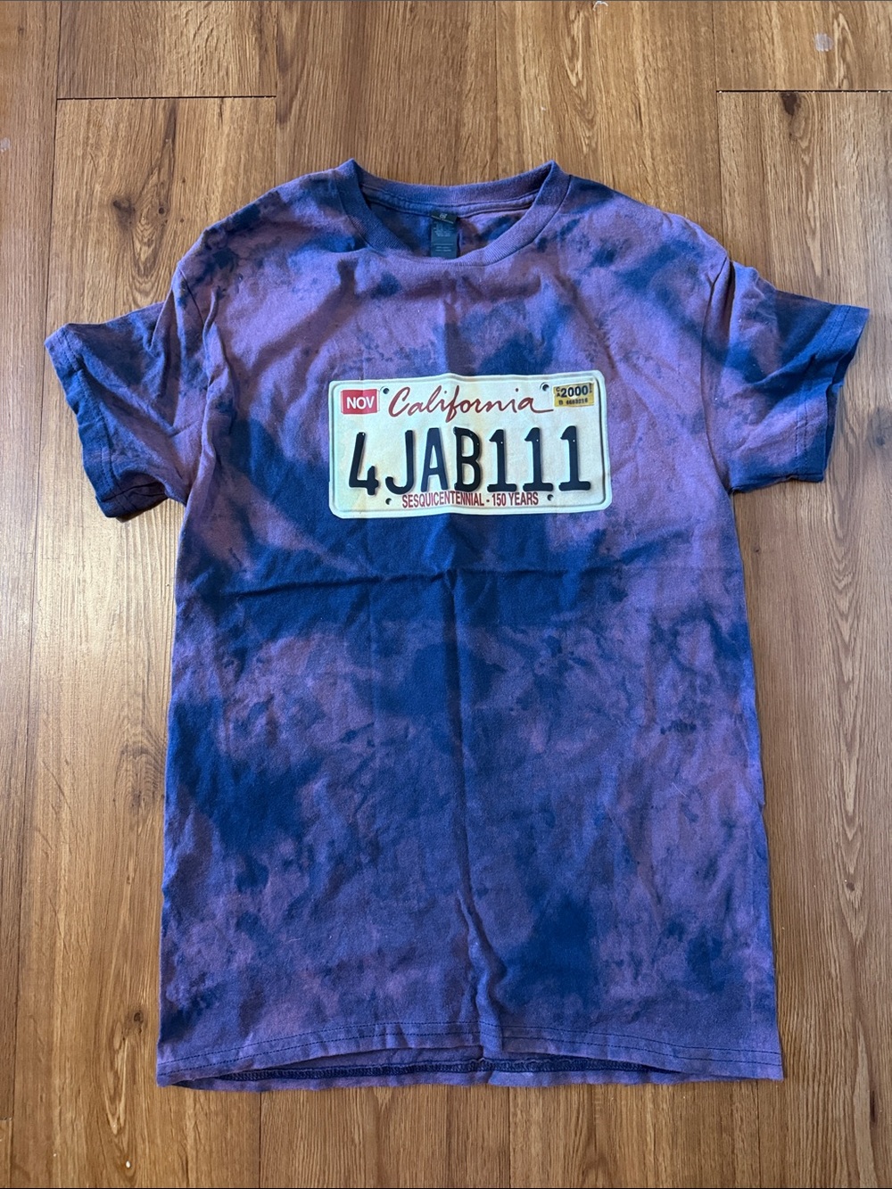Purple Tie-Dye California License Plate Graphic Tee